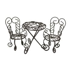 Мебель для кукол Астра металлический стол с зонтиком и двумя стульями KB4243 Astra