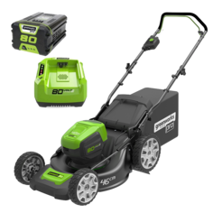 Газонокосилка аккумуляторная Greenworks GD80LM46, 80V, 46 см, бесщеточная, без АКБ и ЗУ