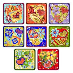 Прихватка "Сердечки" (мини), 8 дизайнов МультиДом