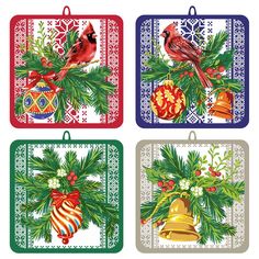 Прихватка "Новогодние узоры". Размер 16х16см. МультиДом