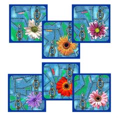 Прихватка "Джинс-цветы", 17х17 см МультиДом