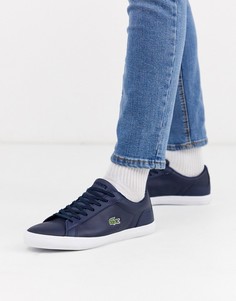 Темно-синие кожаные кроссовки Lacoste-Темно-синий