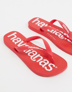 Красные шлепанцы с логотипом Havaianas-Красный