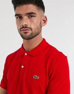 Красное узкое поло из пике Lacoste-Красный