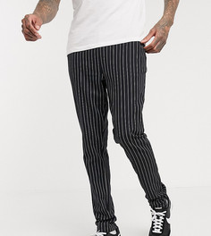 Черные брюки скинни в полоску ASOS DESIGN Tall-Черный