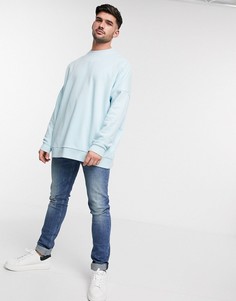 Пастельно-голубой oversized-свитшот ASOS DESIGN-Синий