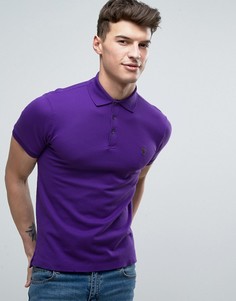 Фиолетовая эластичная футболка-поло слим Polo Ralph Lauren-Зеленый