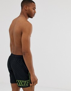 Черные шорты для плавания с логотипом Nike-Черный