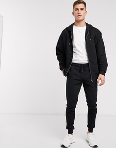 Черный спортивный костюм с худи на молнии ASOS DESIGN