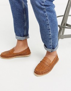 Светло-коричневые плетеные эспадрильи-лоферы ASOS DESIGN-Светло-коричневый