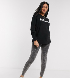 Леггинсы с эффектом кислотной стирки ASOS DESIGN Maternity-Серый