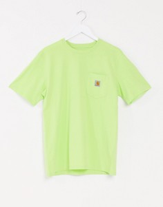Лаймовая футболка с карманом Carhartt WIP-Зеленый