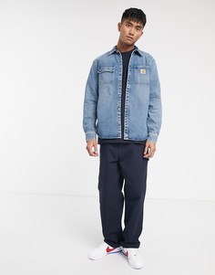 Синяя джинсовая рубашка навыпуск Carhartt WIP-Синий