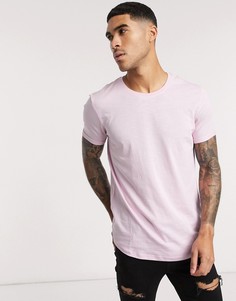 Розовая удлиненная футболка Esprit-Розовый