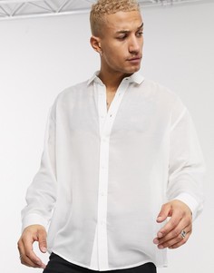 Белая полупрозрачная oversized-рубашка в стиле 90-х ASOS DESIGN-Белый