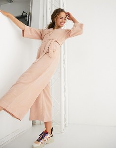 Комбинезон с поясом Monki-Розовый