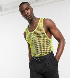 Неоново-зеленая сетчатая майка ASOS DESIGN Tall-Зеленый