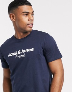 Футболка с логотипом Jack & Jones Big-Темно-синий