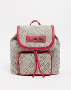 Красный жаккардовый рюкзак с логотипом Love Moschino