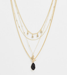 Ярусное ожерелье с искусственным камнем Reclaimed Vintage Inspired-Золотой