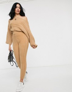 Пушистые джоггеры от комплекта для дома ASOS DESIGN-Светло-бежевый