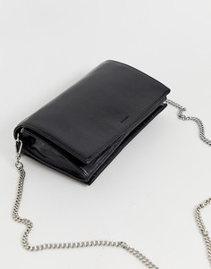 Кожаная сумка через плечо с ремешком-цепочкой AllSaints-Черный