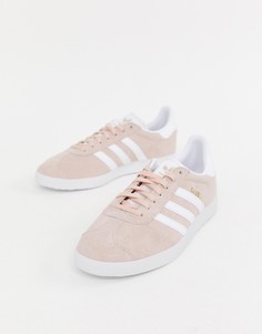 Розовые кроссовки с белыми вставками adidas Originals Gazelle-Белый