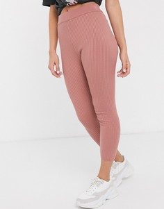 Розовые трикотажные леггинсы ASOS DESIGN-Розовый