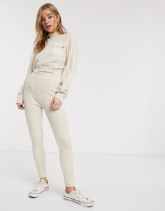 Пушистые джоггеры от комплекта для дома ASOS DESIGN-Кремовый