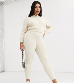 Пушистые трикотажные джоггеры для дома от комплекта ASOS DESIGN Curve-Кремовый