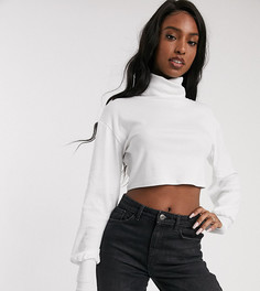 Белый кроп-топ свободного кроя в рубчик ASOS DESIGN Tall