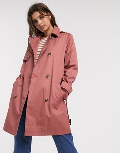 Пыльно-розовый тренч ASOS DESIGN