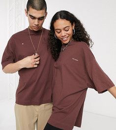 Темно-коричневая oversized-футболка с логотипом COLLUSION Unisex-Коричневый