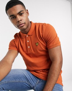 Однотонная футболка-поло Lyle & Scott-Коричневый