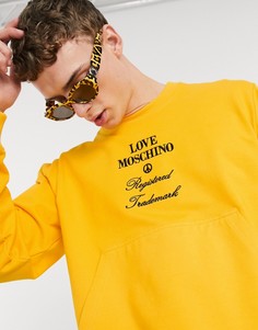 Свитшот с круглым вырезом и вышивкой Love Moschino-Желтый