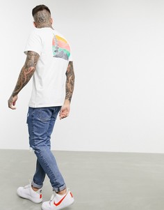 Белая футболка с принтом на спине Jack & Jones Originals-Белый