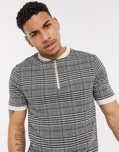 Серо-коричневое поло в клетку Topman-Серый
