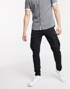 Черные джинсовые джоггеры карго Topman-Черный