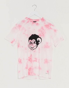 Розовая футболка с принтом тай-дай PS Paul Smith-Розовый