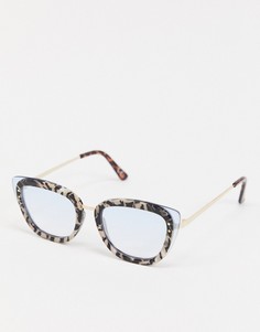 Солнцезащитные очки "кошачий глаз" с принтом "зебра" ASOS DESIGN-Черный