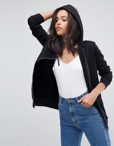 Худи черного цвета на молнии ASOS DESIGN-Черный