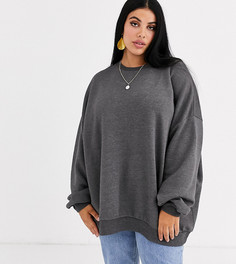 Темно-серый свободный свитшот ASOS DESIGN Curve-Черный