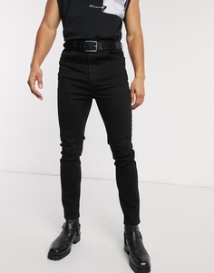 Черные эластичные джинсы скинни с завышенной талией ASOS DESIGN-Черный
