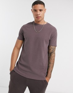 Фиолетовая футболка с вафельной текстурой Burton Menswear-Фиолетовый