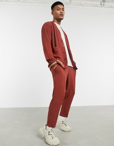 Суженные книзу джоггеры от комплекта с вафельной фактурой ASOS DESIGN-Коричневый