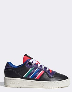 Черные/красные низкие кроссовки с пайетками adidas Originals Rivalry-Черный