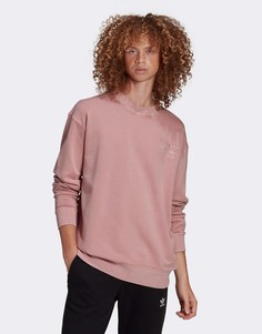 Розовый свитшот с логотипом на груди adidas Originals