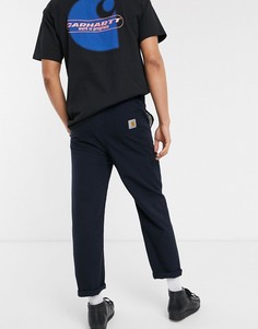 Темно-синие брюки из жатого хлопка Carhartt WIP-Темно-синий