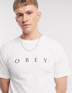 Белая футболка с логотипом Obey-Белый