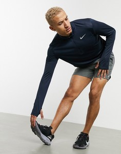Темно-синий лонгслив с молнией Nike Running Pacer